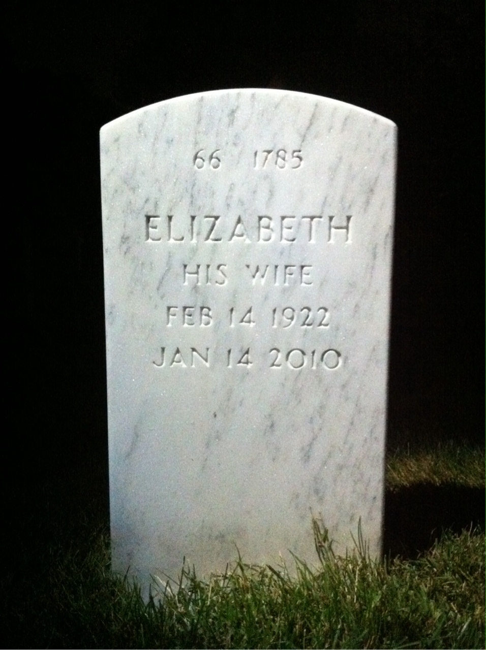 Back of headstone — John Johnson