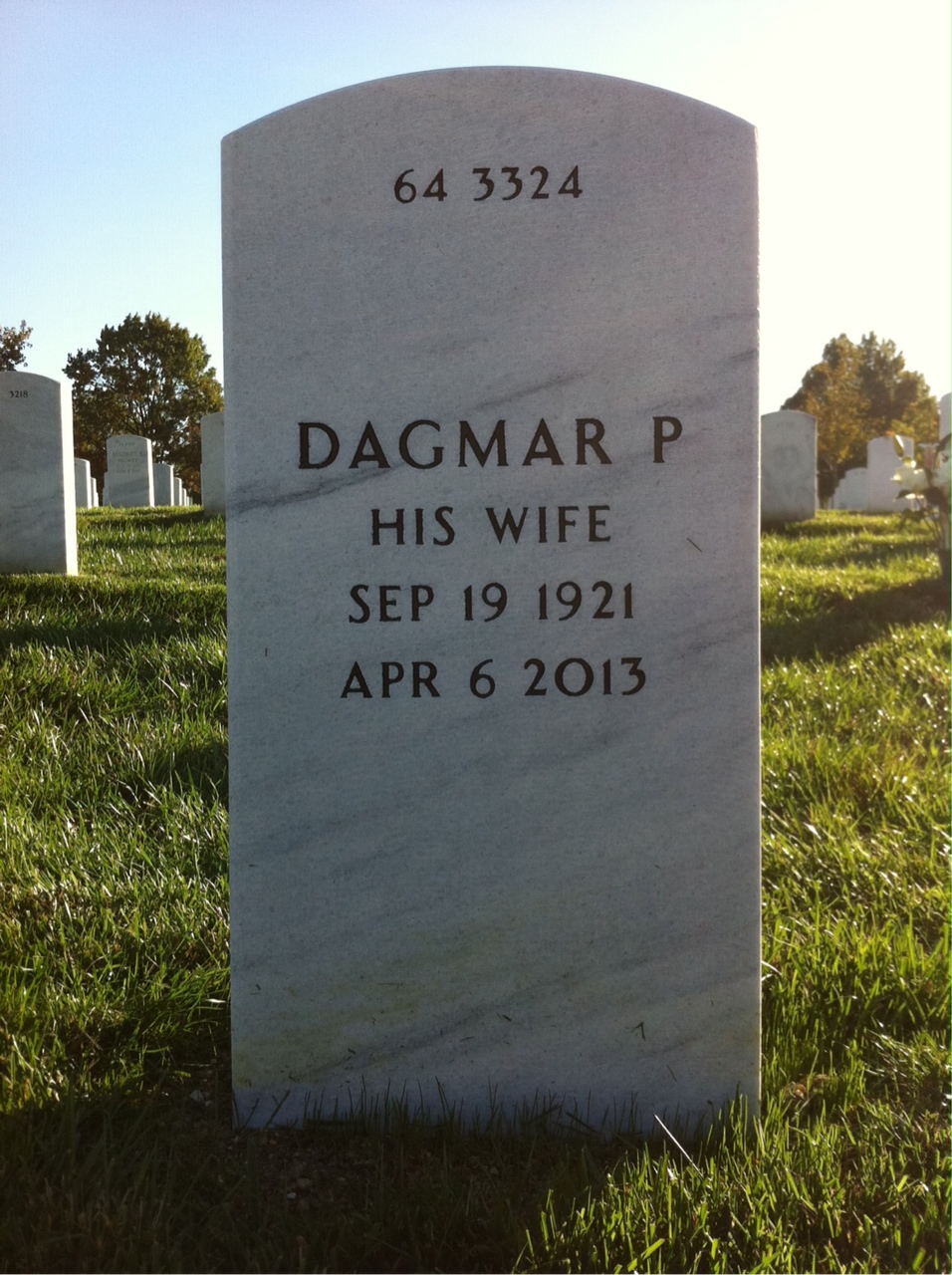 Back of headstone — Wright Sherrard
