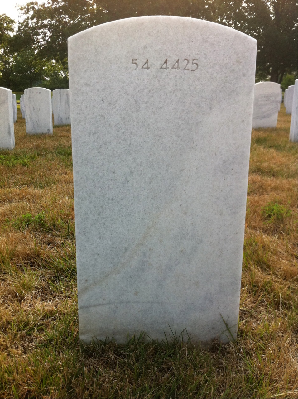 Back of headstone — John Morris