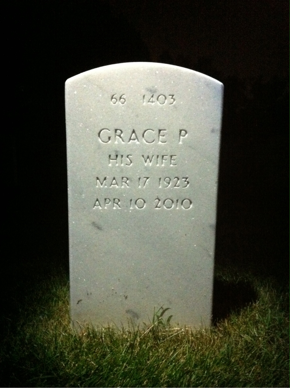 Back of headstone — Paul Leasure