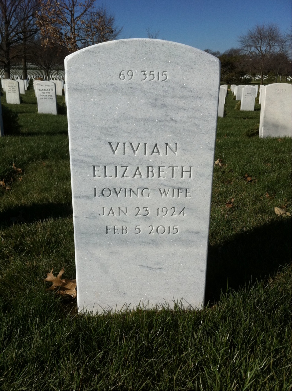Back of headstone — Allen Munden