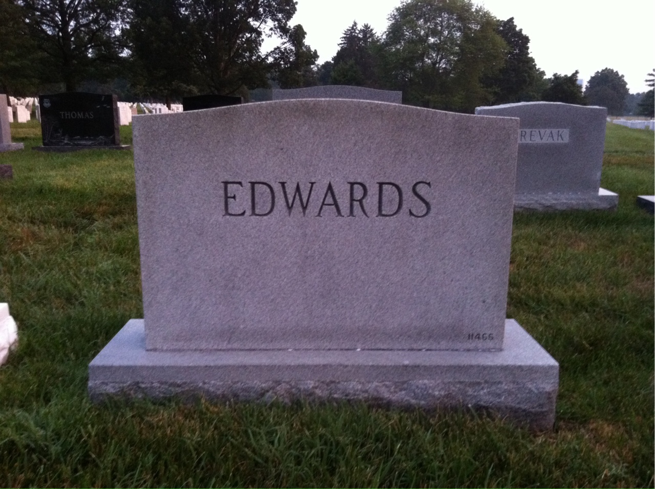 Back of headstone — William Snyder Edwards