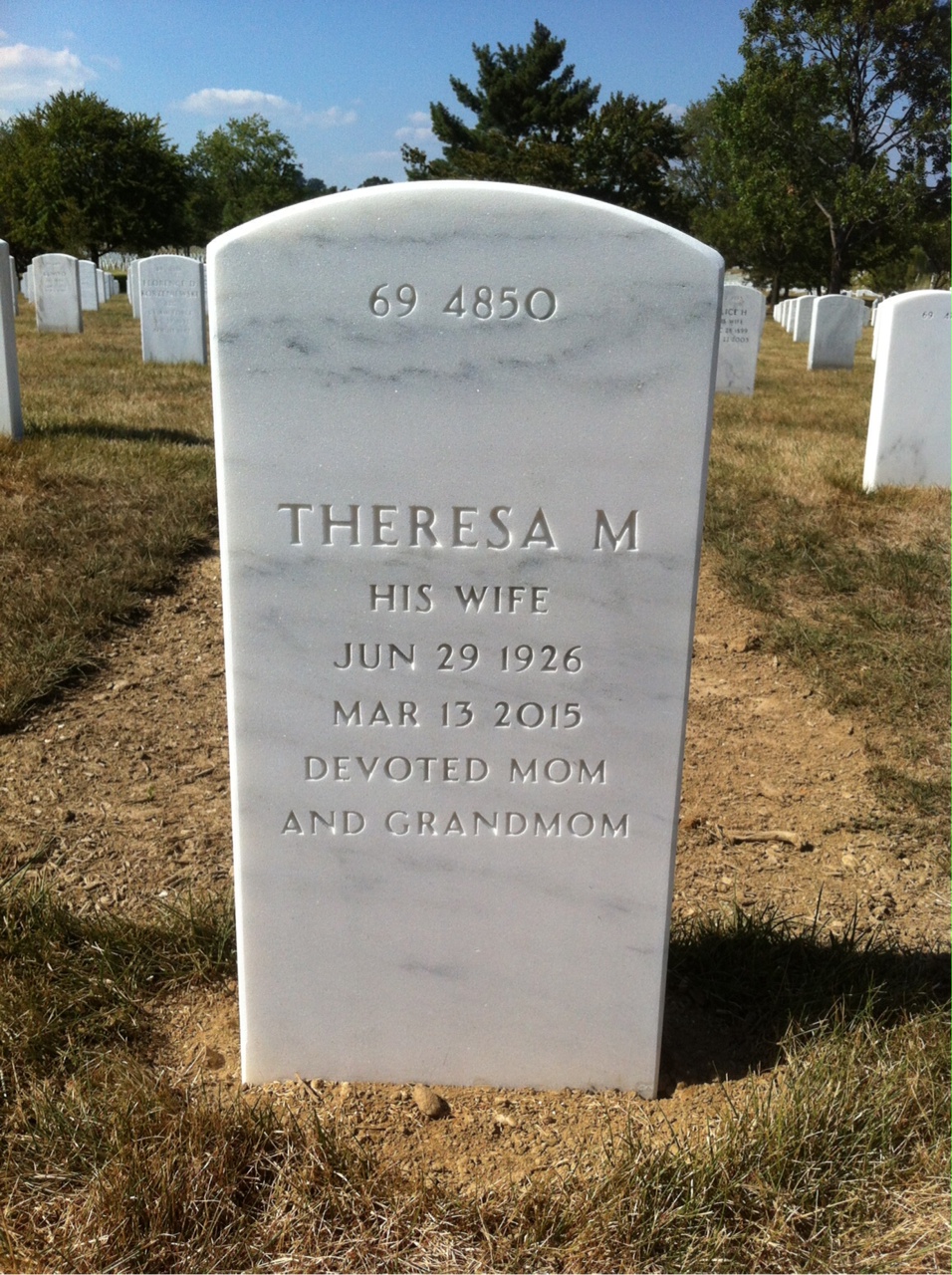 Back of headstone — Frederick Derolf