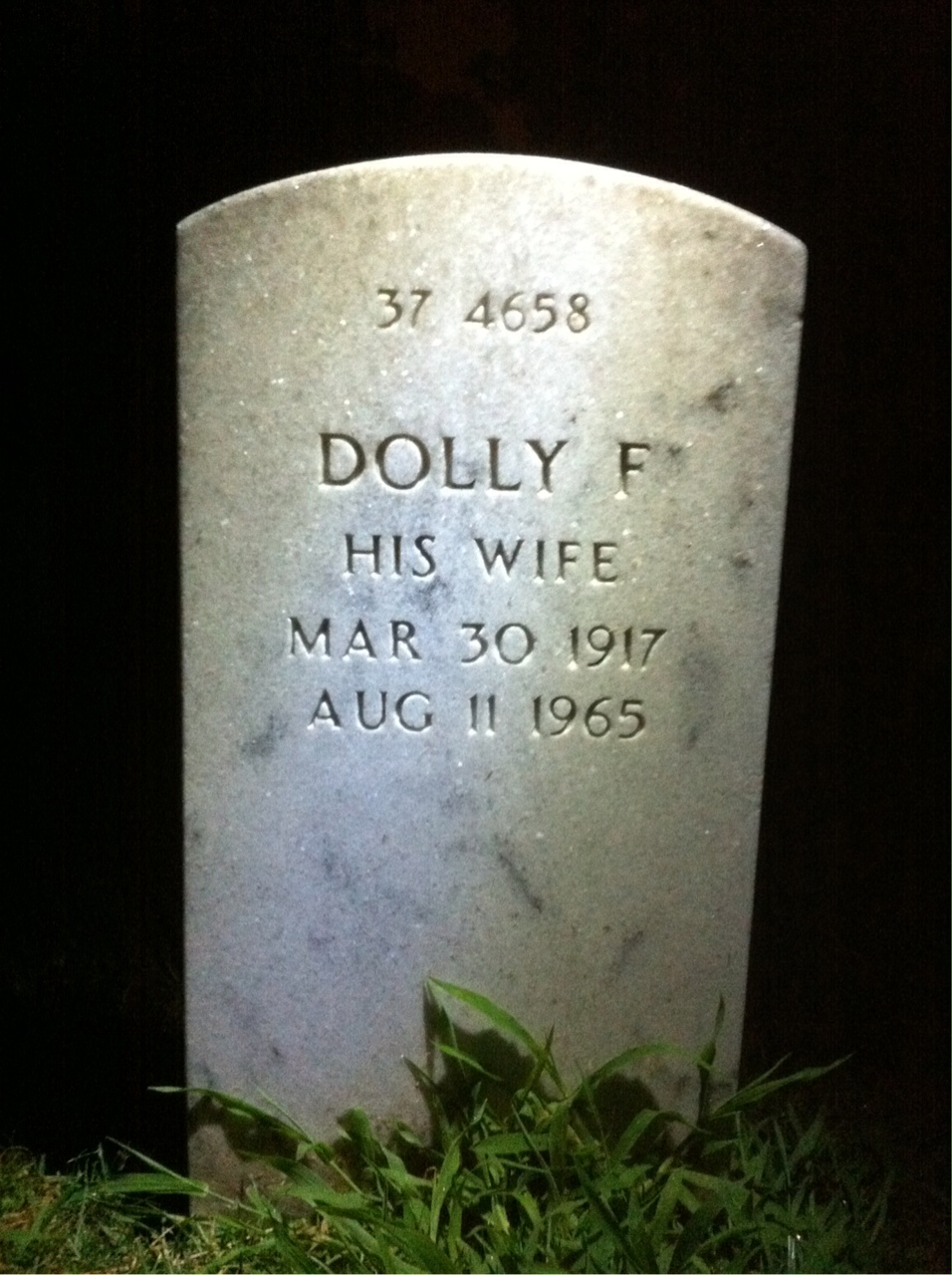 Back of headstone — Dolly Blair