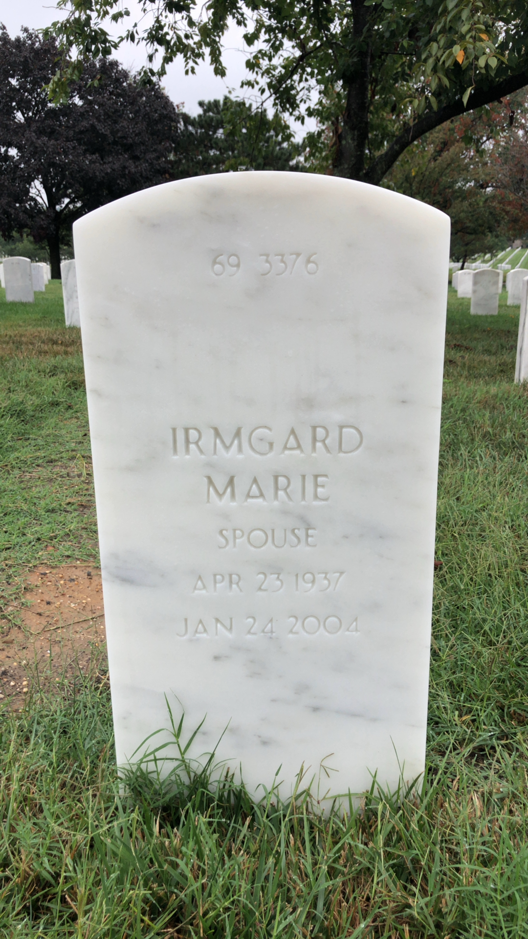 Back of headstone — Donald Lane