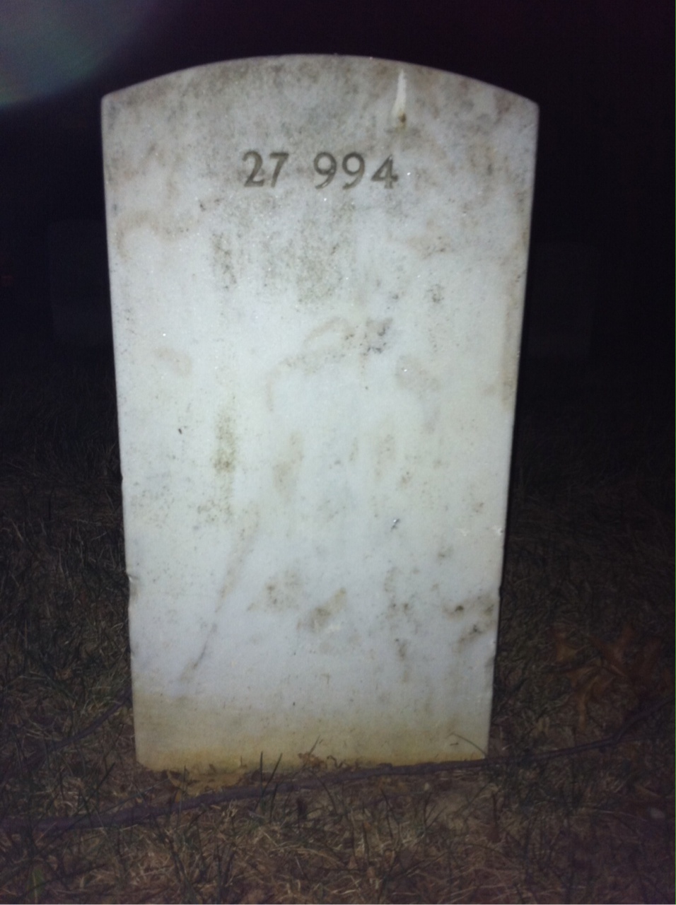 Back of headstone — John Antonio