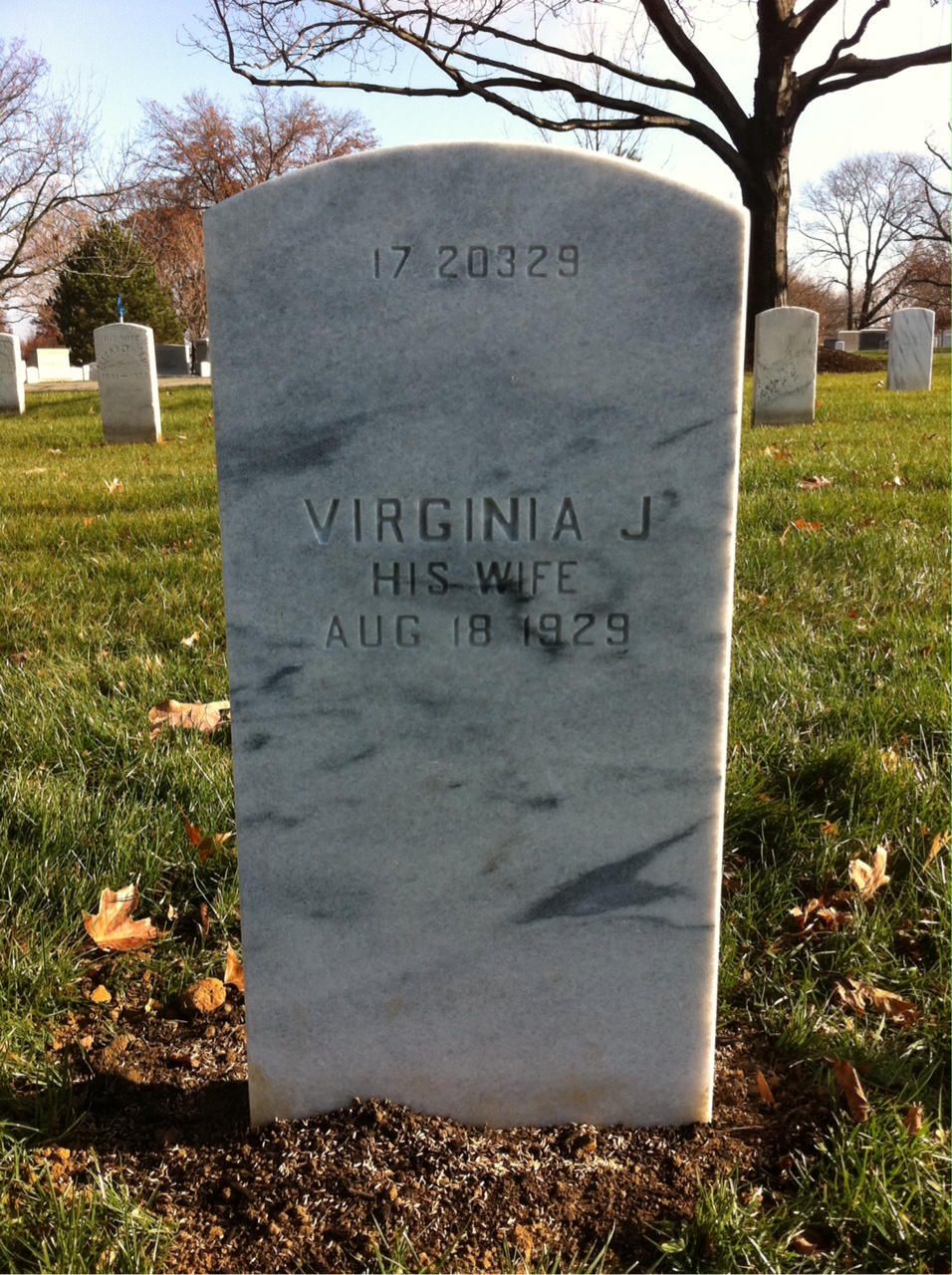 Back of headstone — Virginia Bennit