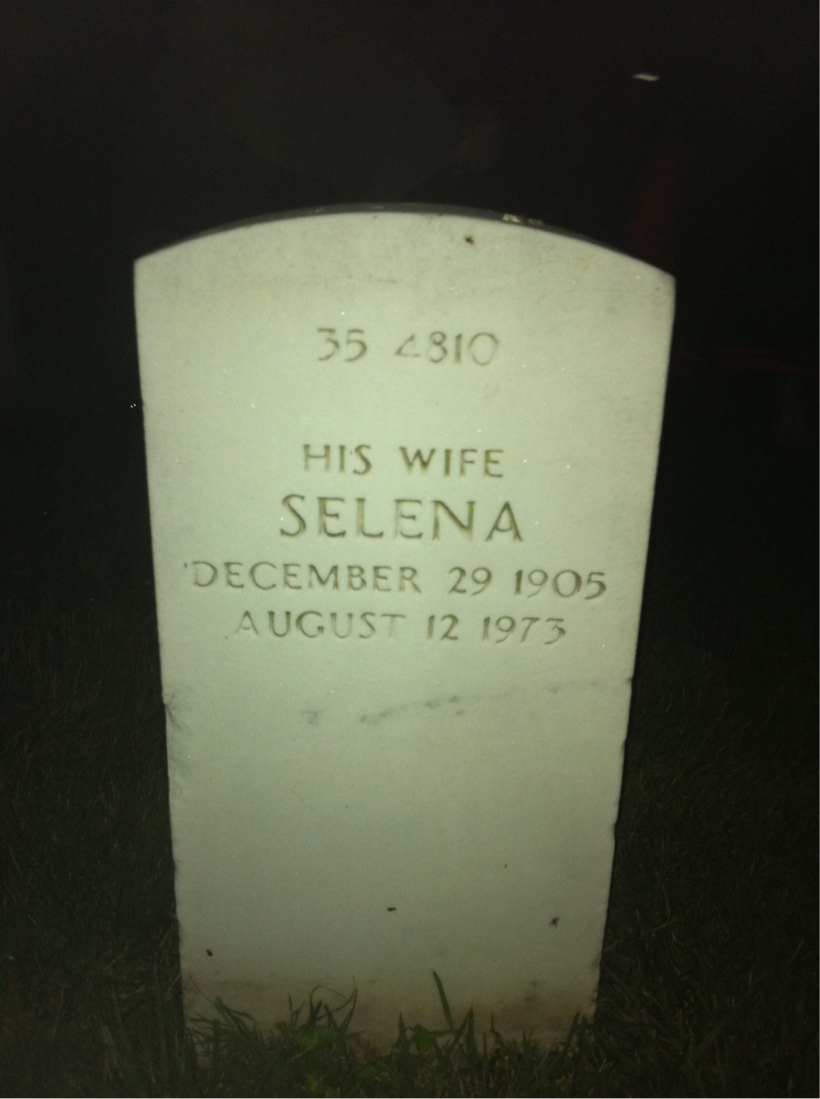 Back of headstone — George Alexander