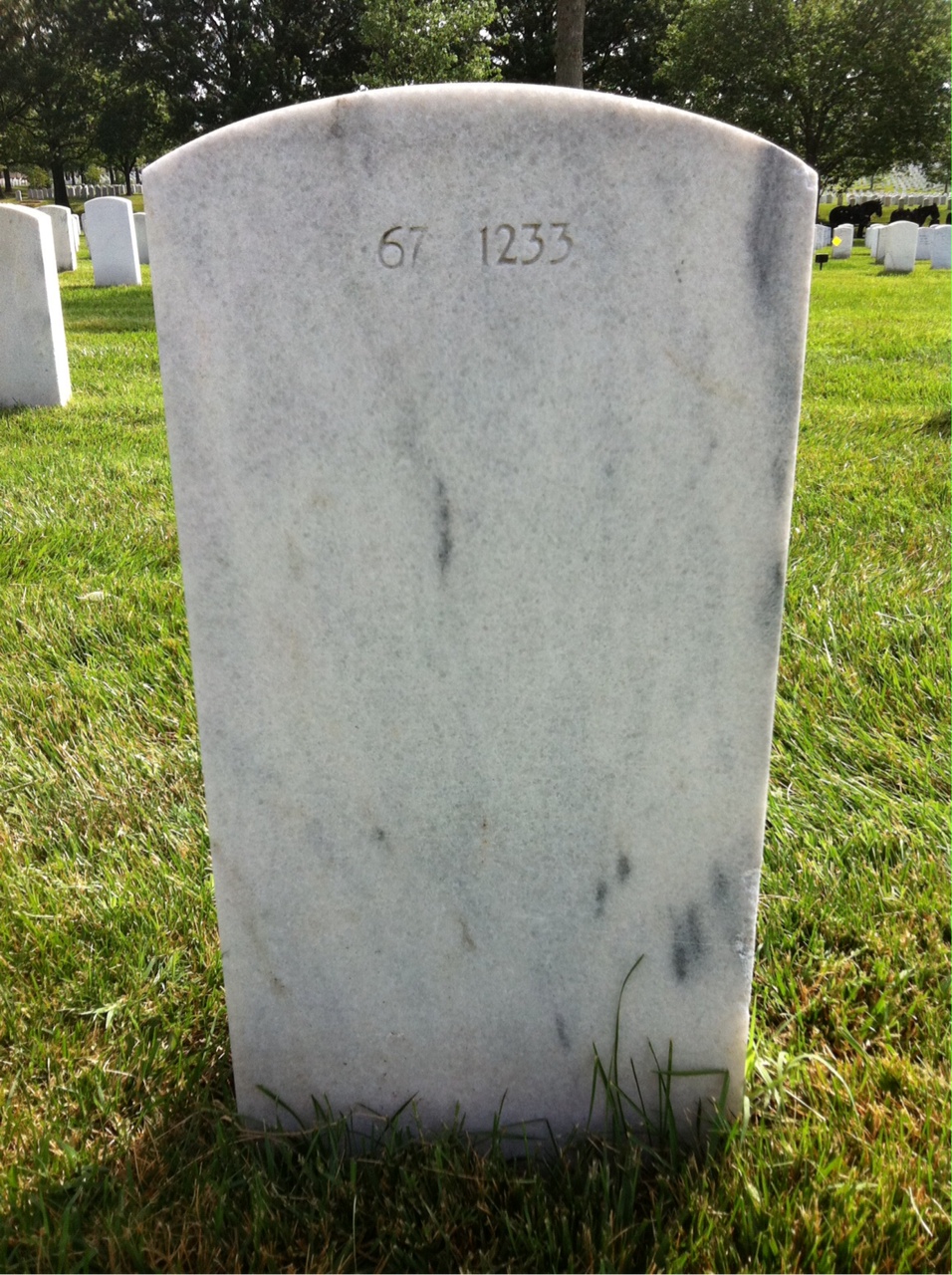 Back of headstone — George Balzer