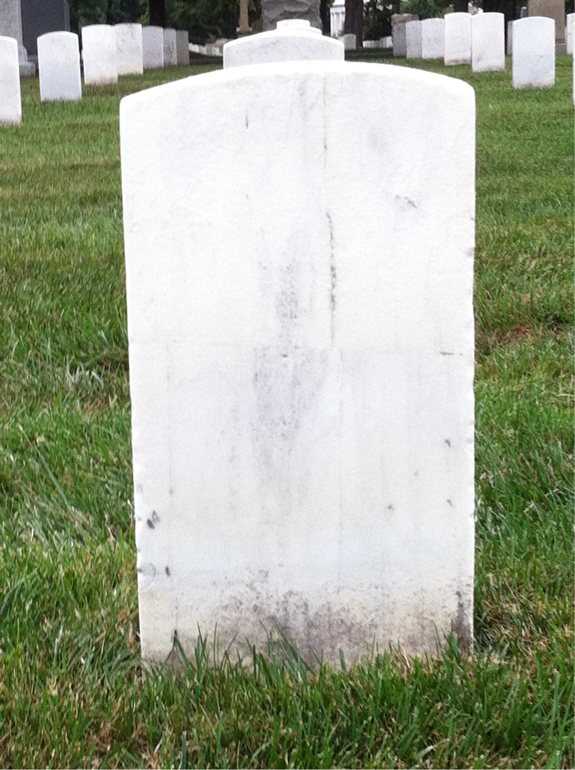 Back of headstone — Henry Mitchell