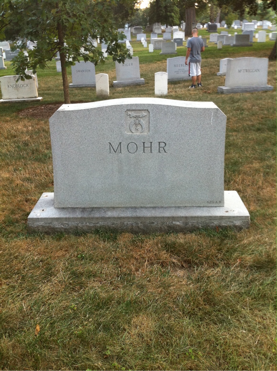 Back of headstone — Dwight Mohr