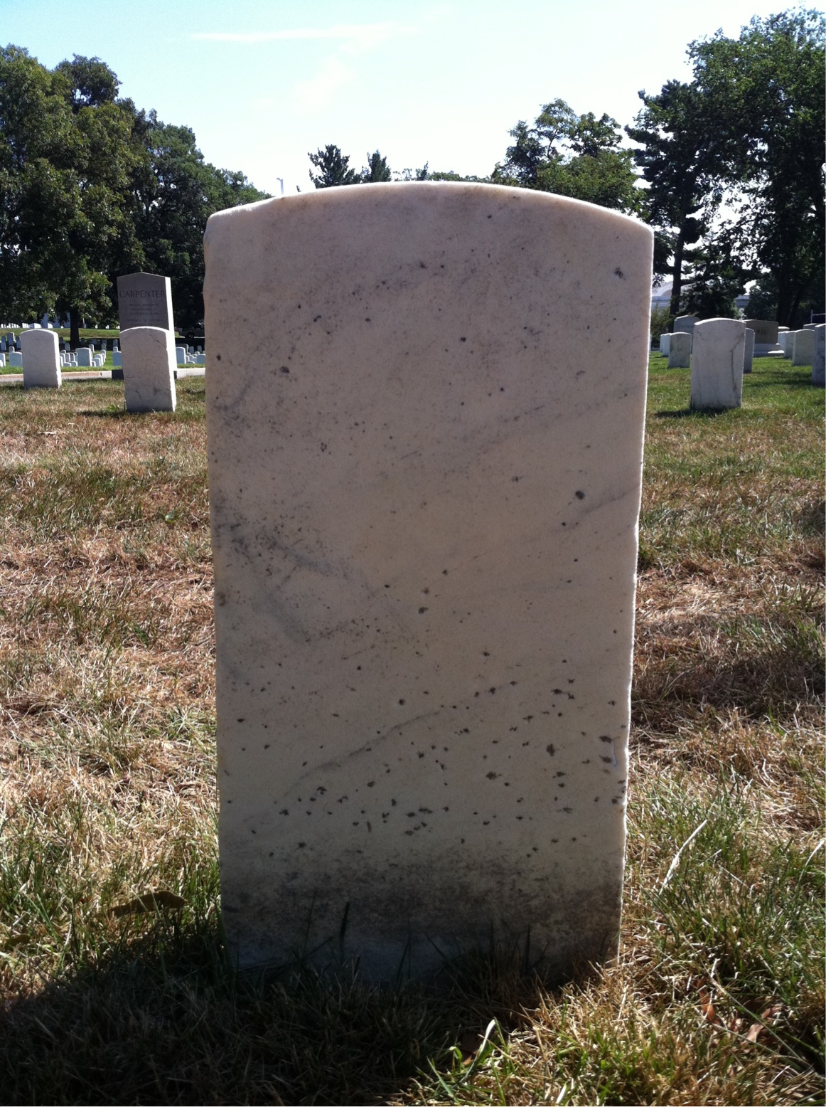 Back of headstone — Joseph Adamson