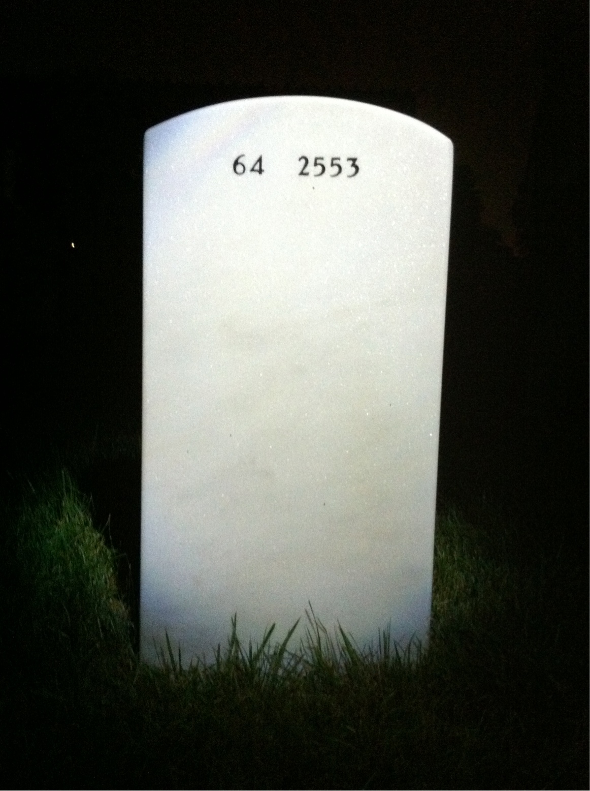 Back of headstone — James Alexander