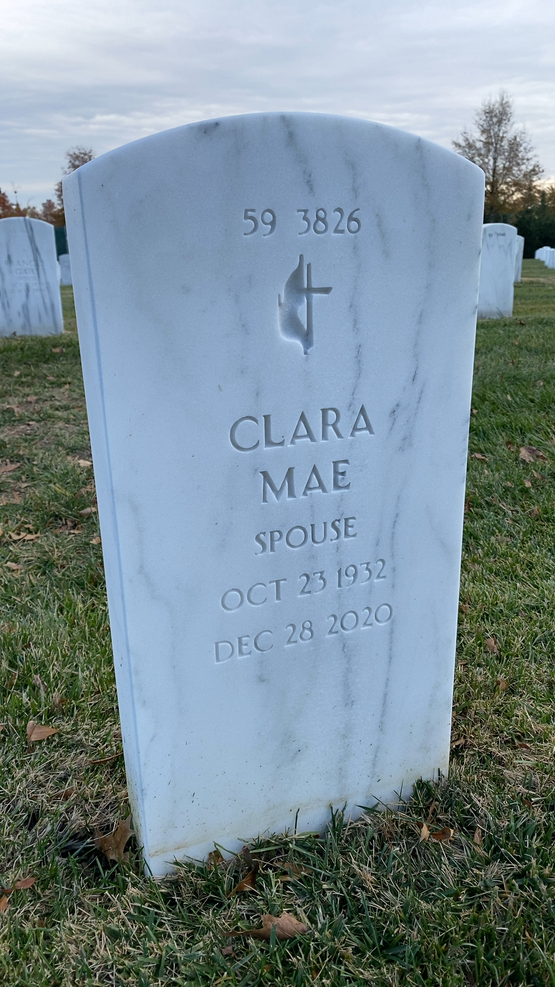 Back of headstone — Frank Sawyer