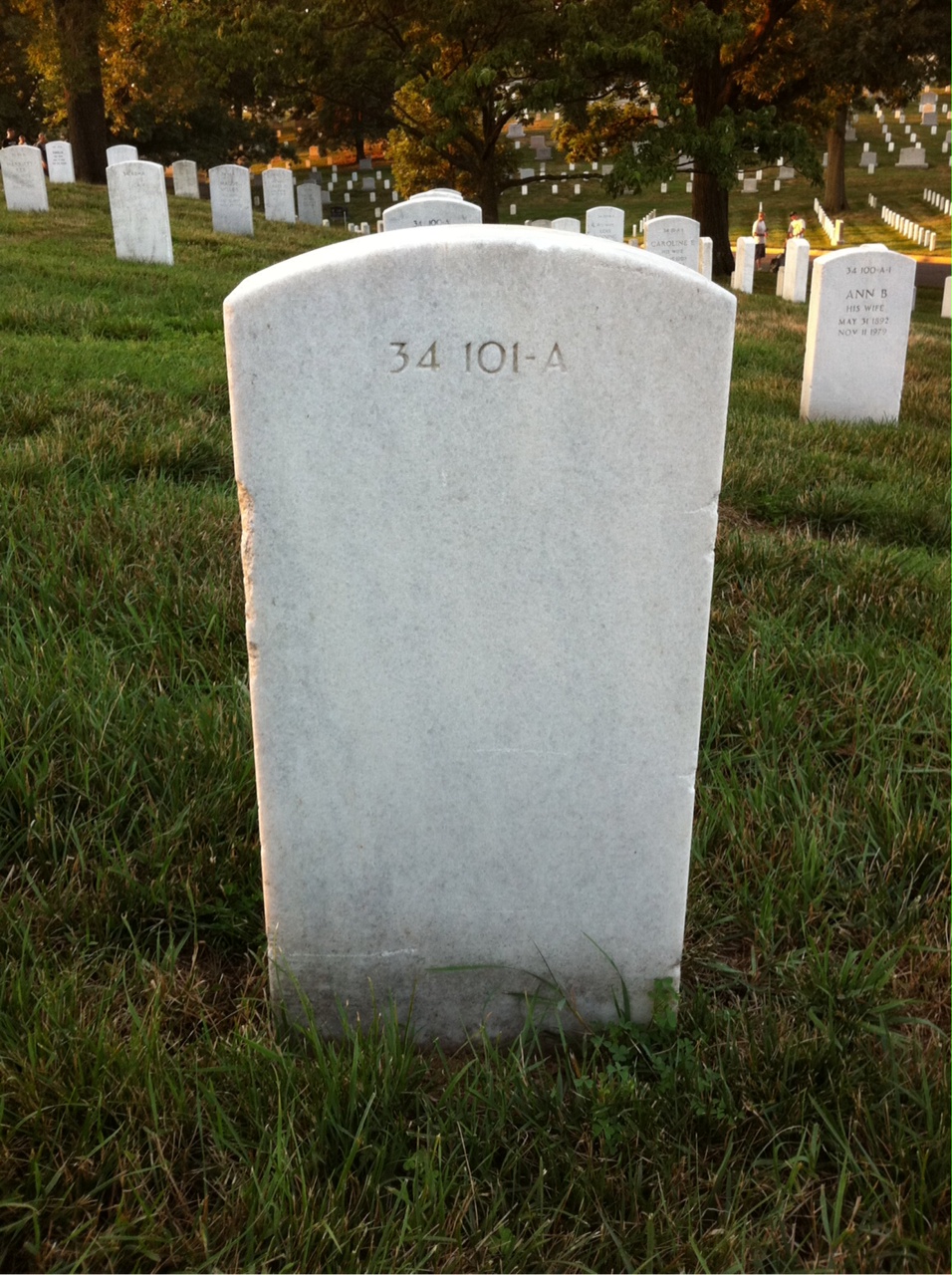 Back of headstone — David Arnold