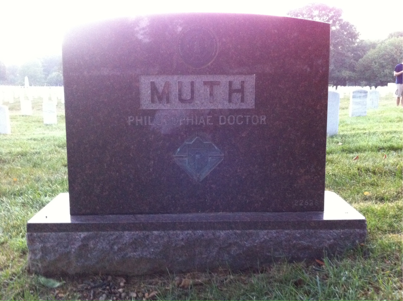 Back of headstone — Edwin Muth