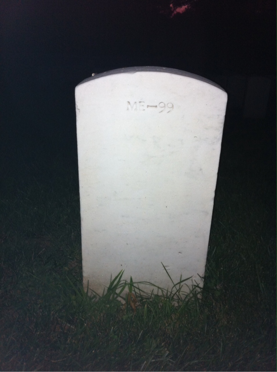 Back of headstone — Willard Johnson Wyatt