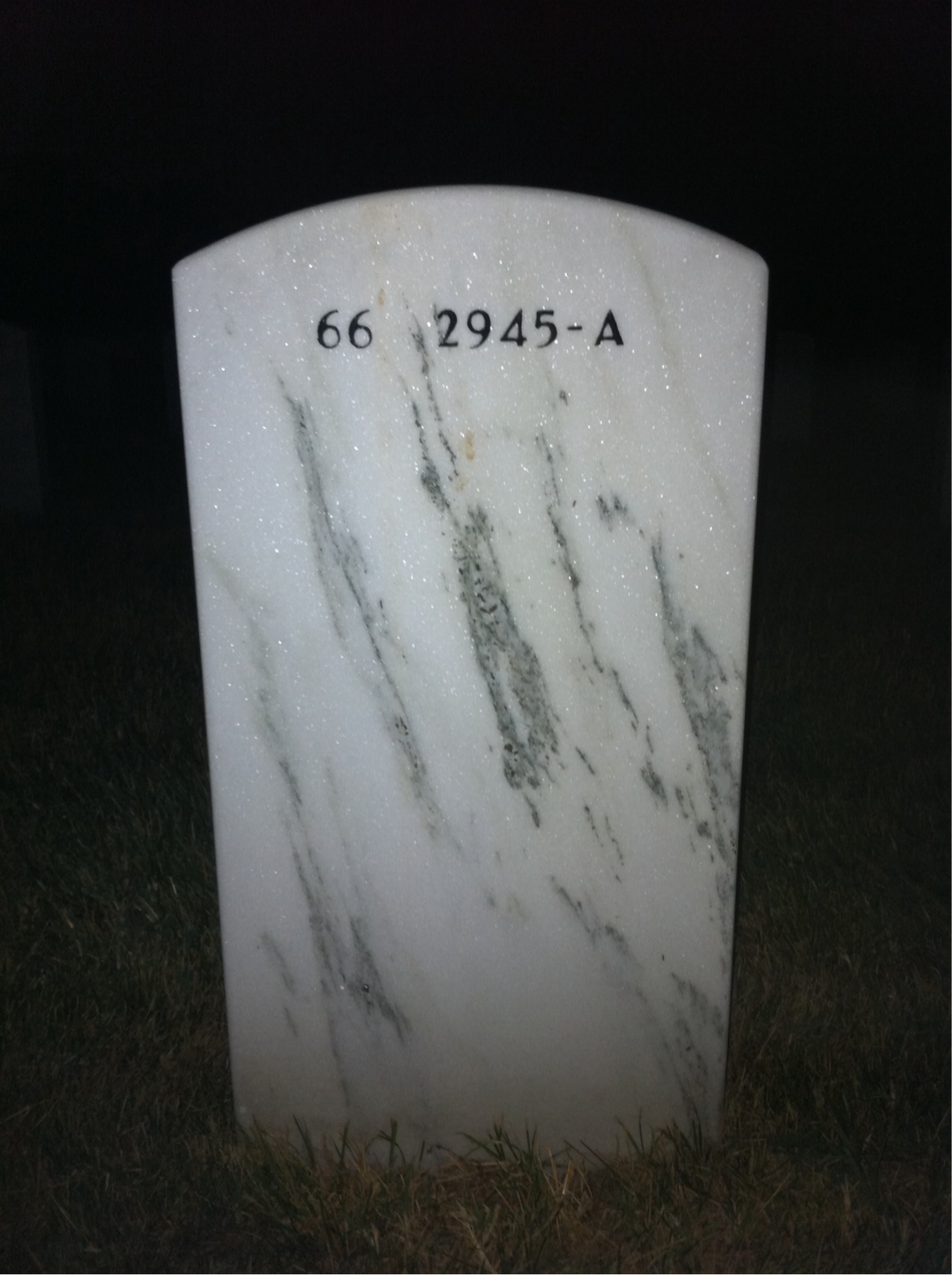 Back of headstone — Ronald Pittser