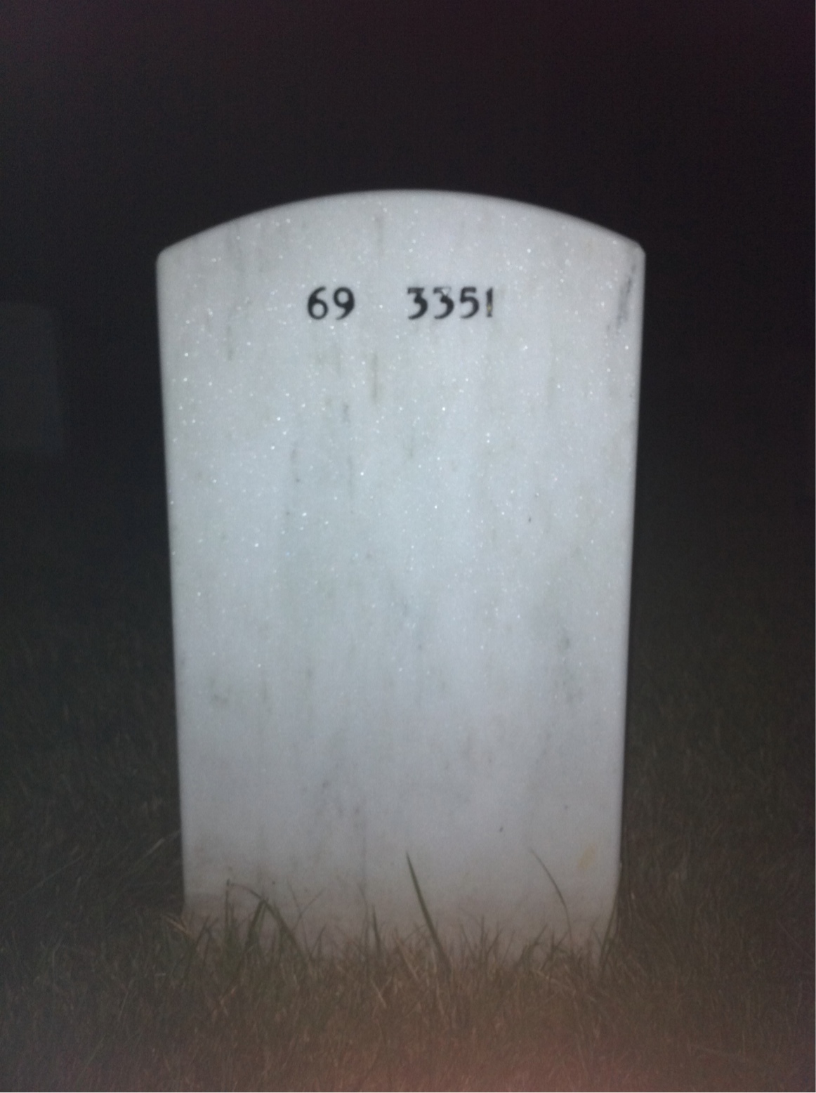 Back of headstone — Charles Woods