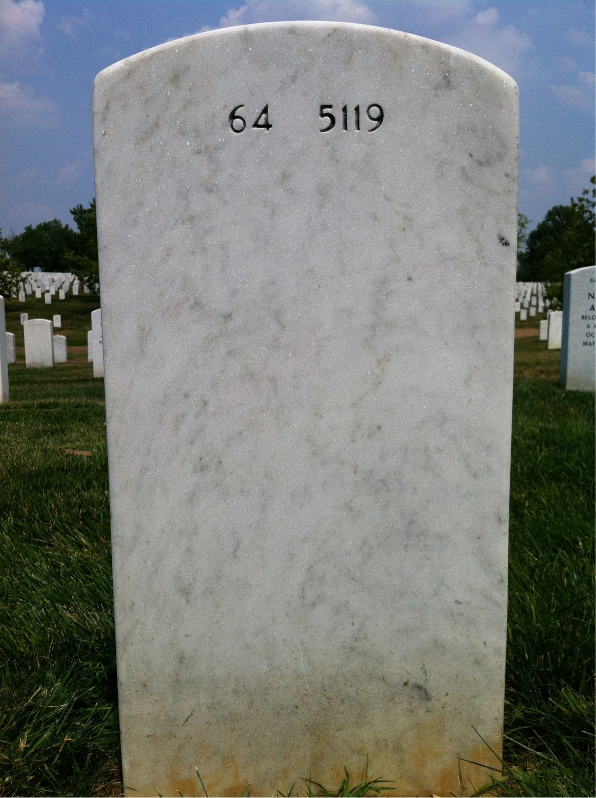 Back of headstone — Richard Gleason