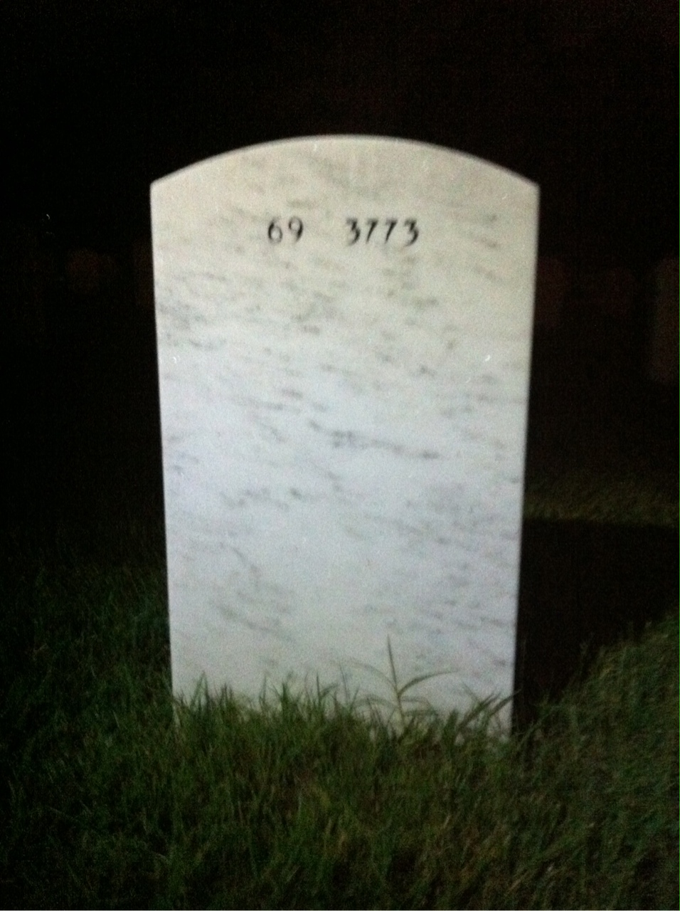 Back of headstone — John Parker