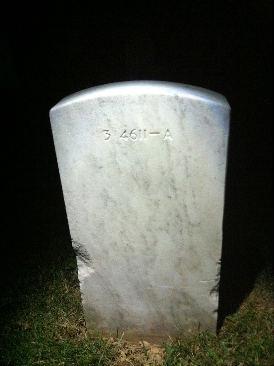 Back of headstone — Grace Baker
