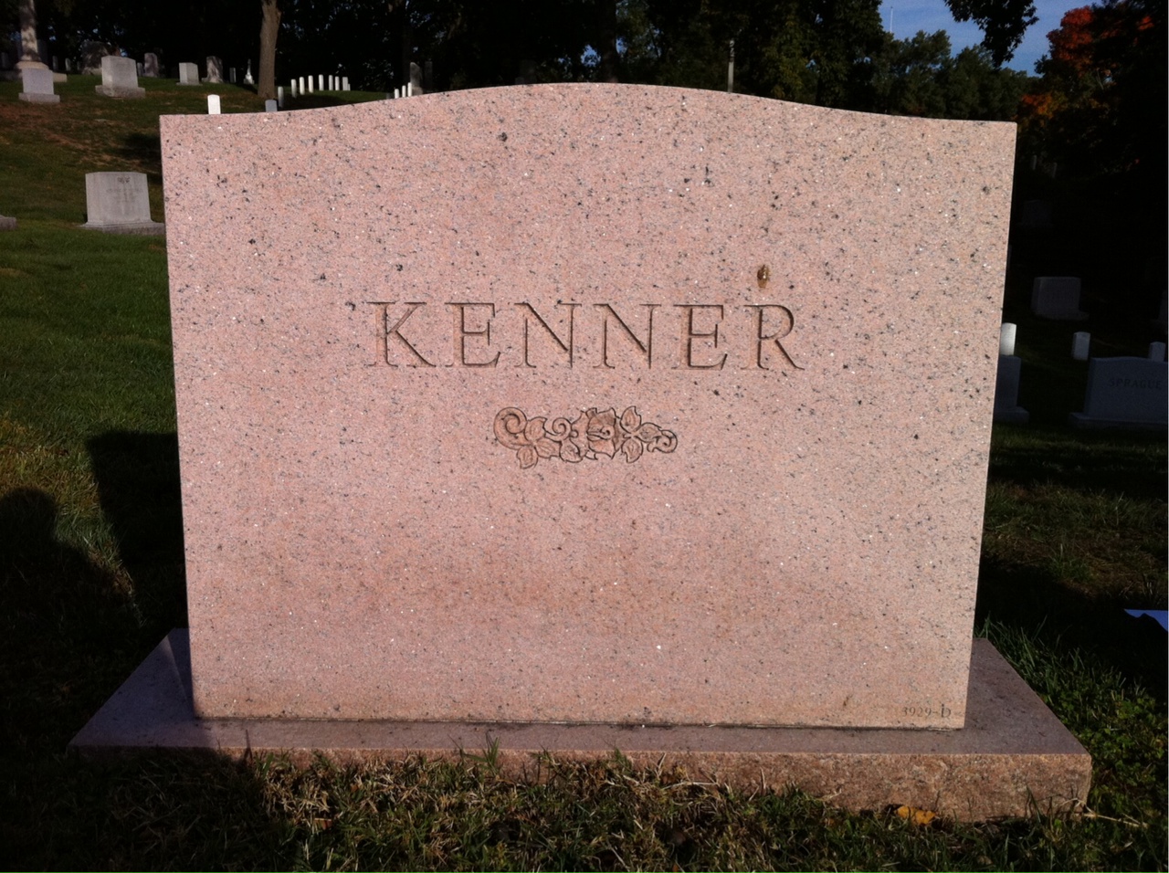 Back of headstone — Edwin C Kenner