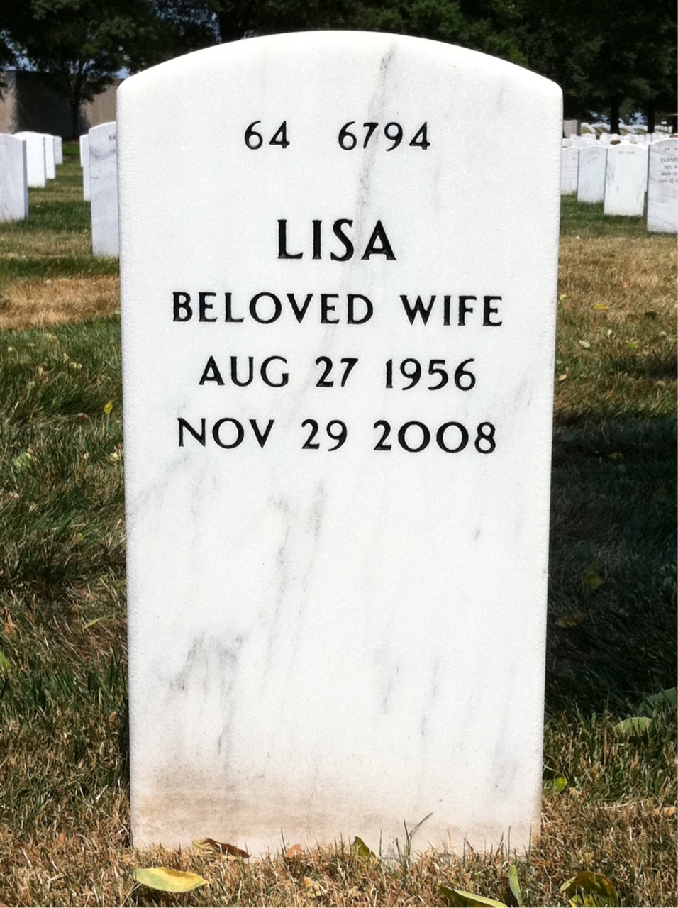 Back of headstone — William O'Neal