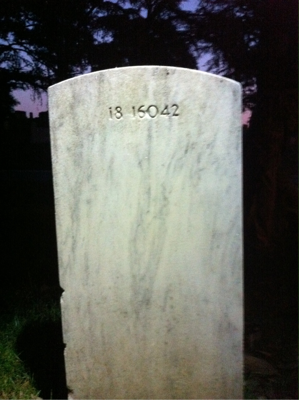 Back of headstone — Alvah Cripps