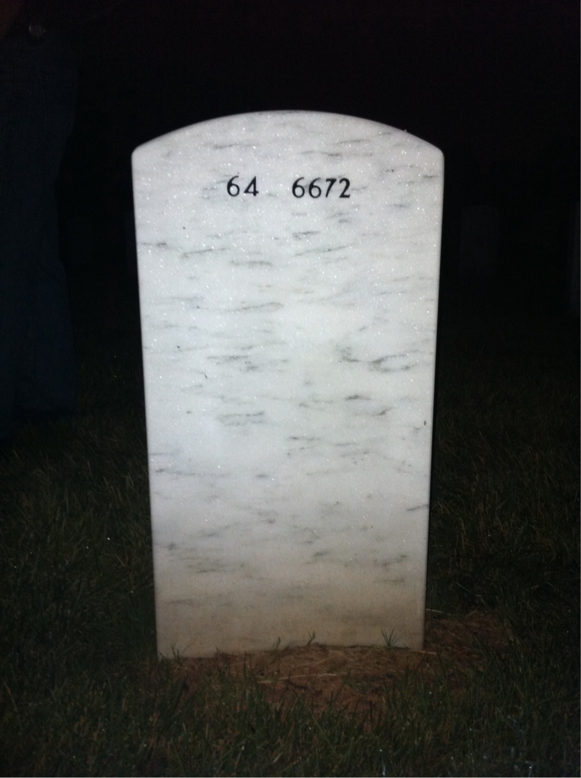 Back of headstone — Robert Wegmann