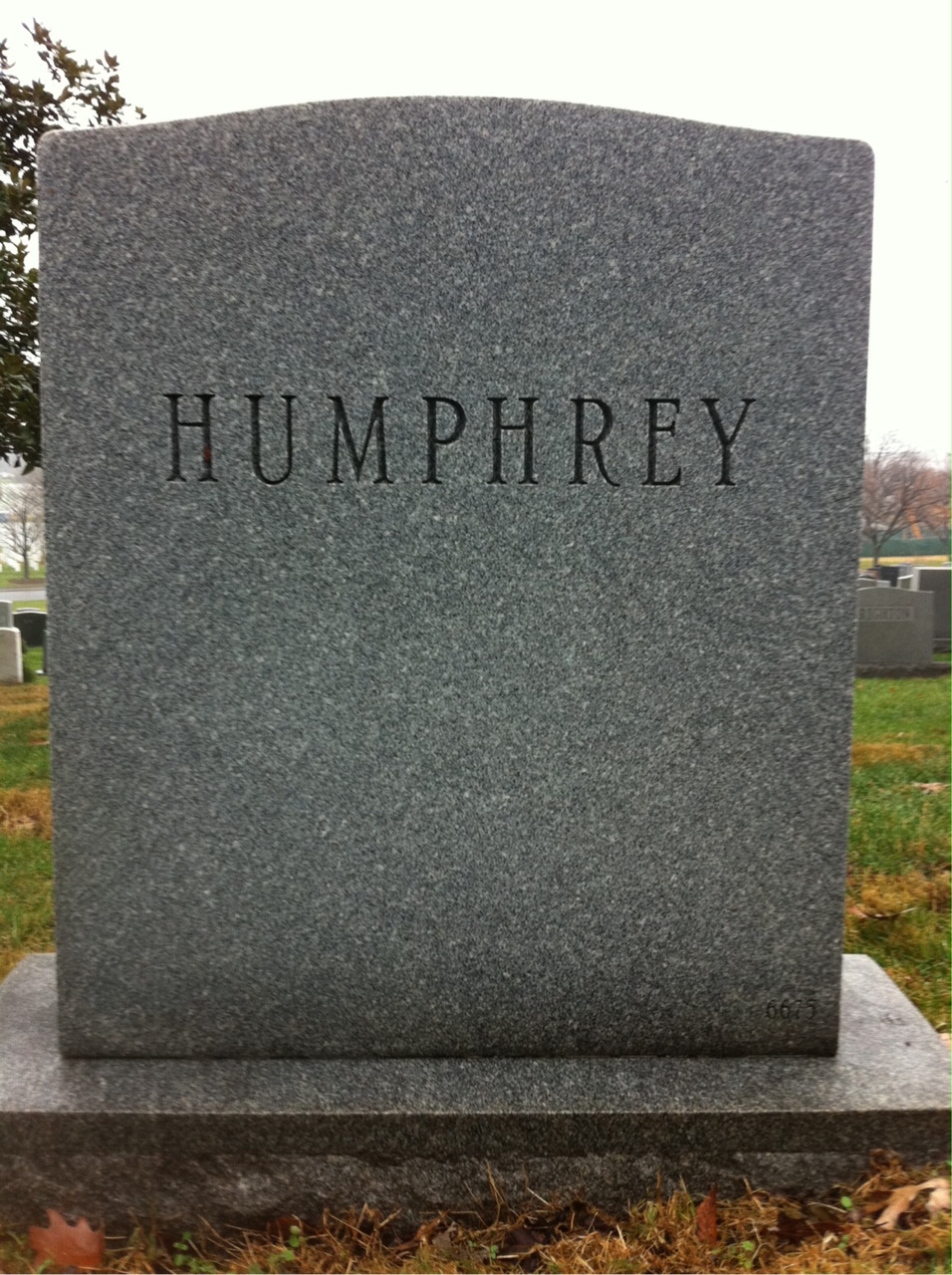 Back of headstone — William Charles Humphrey
