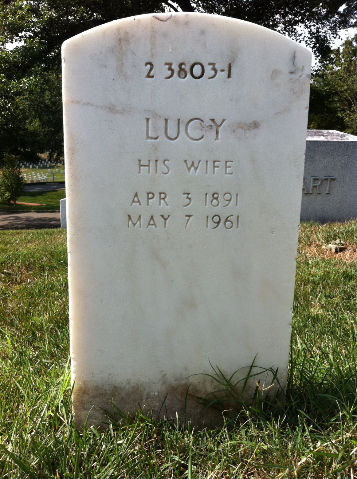 Back of headstone — Robert C Macon