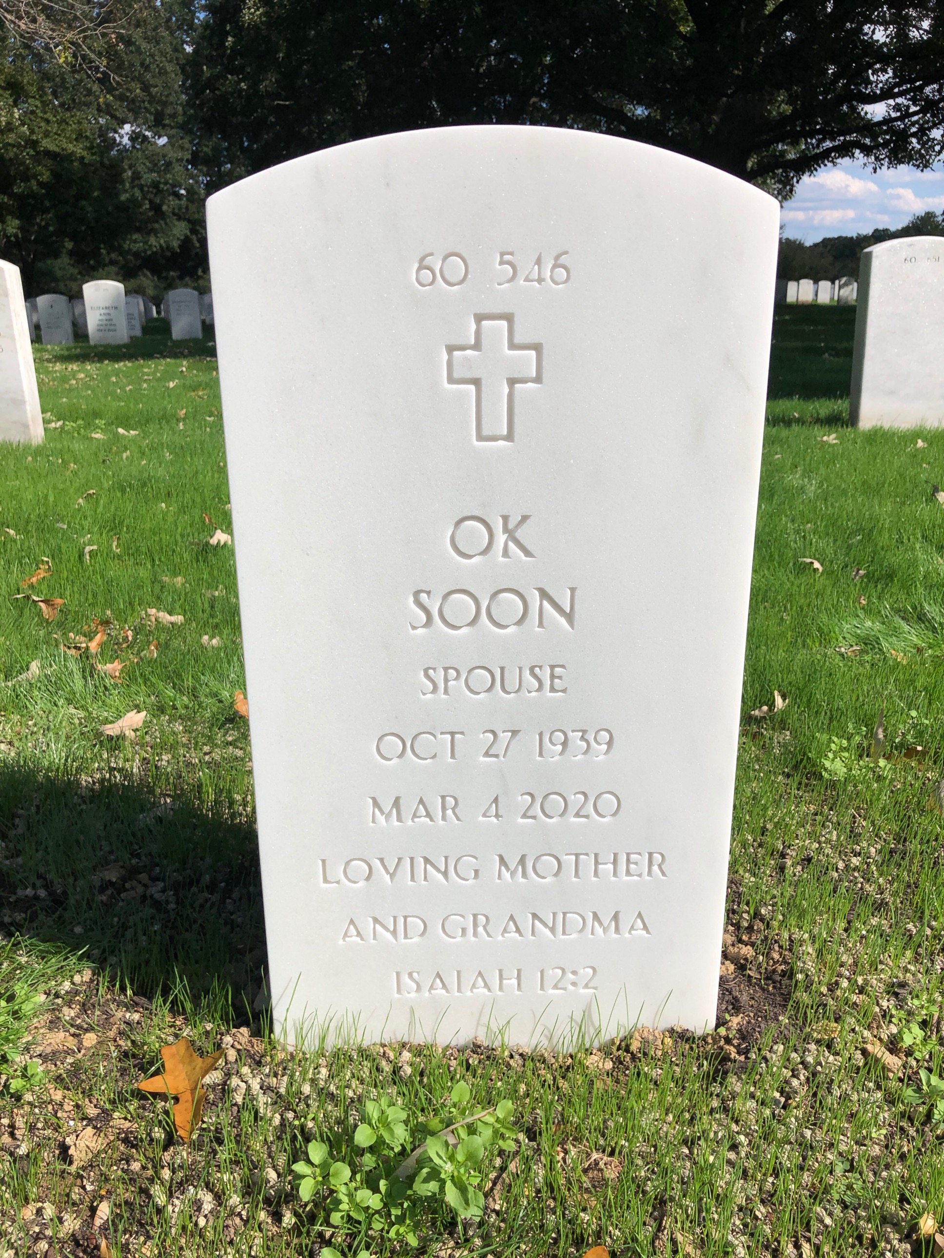 Back of headstone — Doff Mitchem