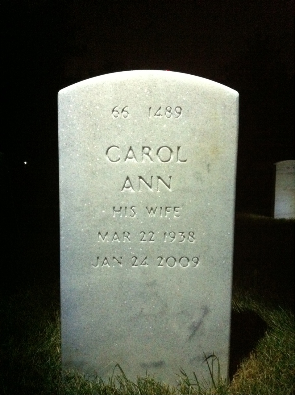 Back of headstone — Hugh Gregory