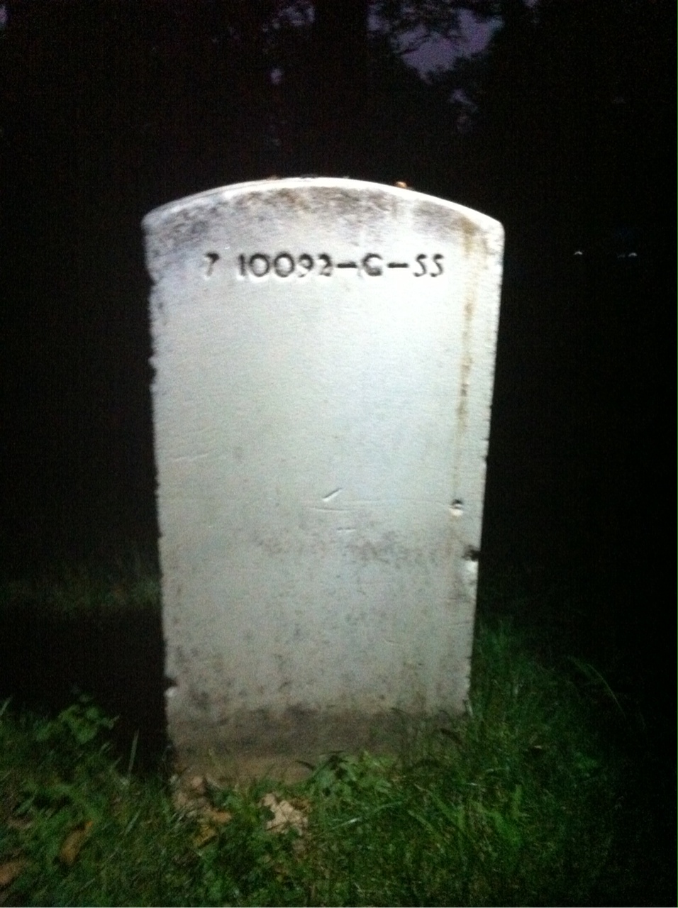 Back of headstone — Thomas Judson Weed