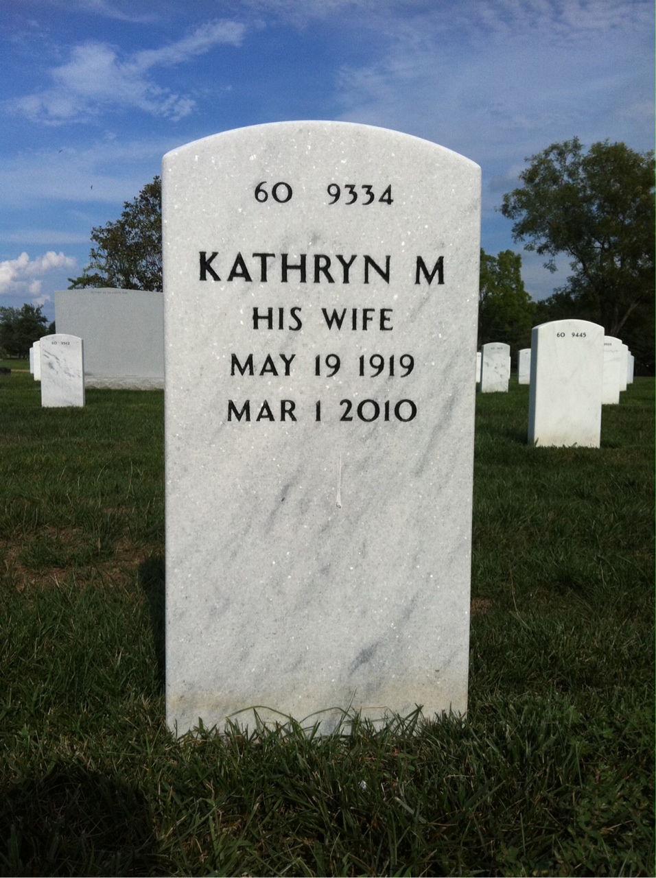 Back of headstone — George Eager