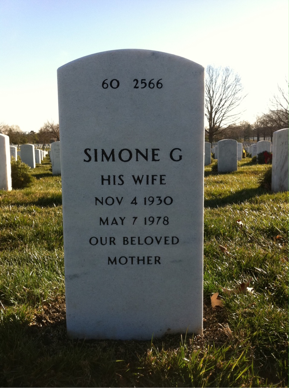Back of headstone — Willie Mccray