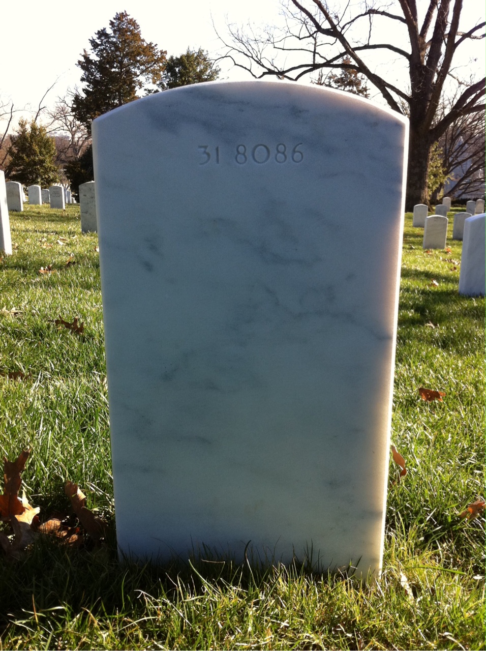 Back of headstone — William Edward Burns