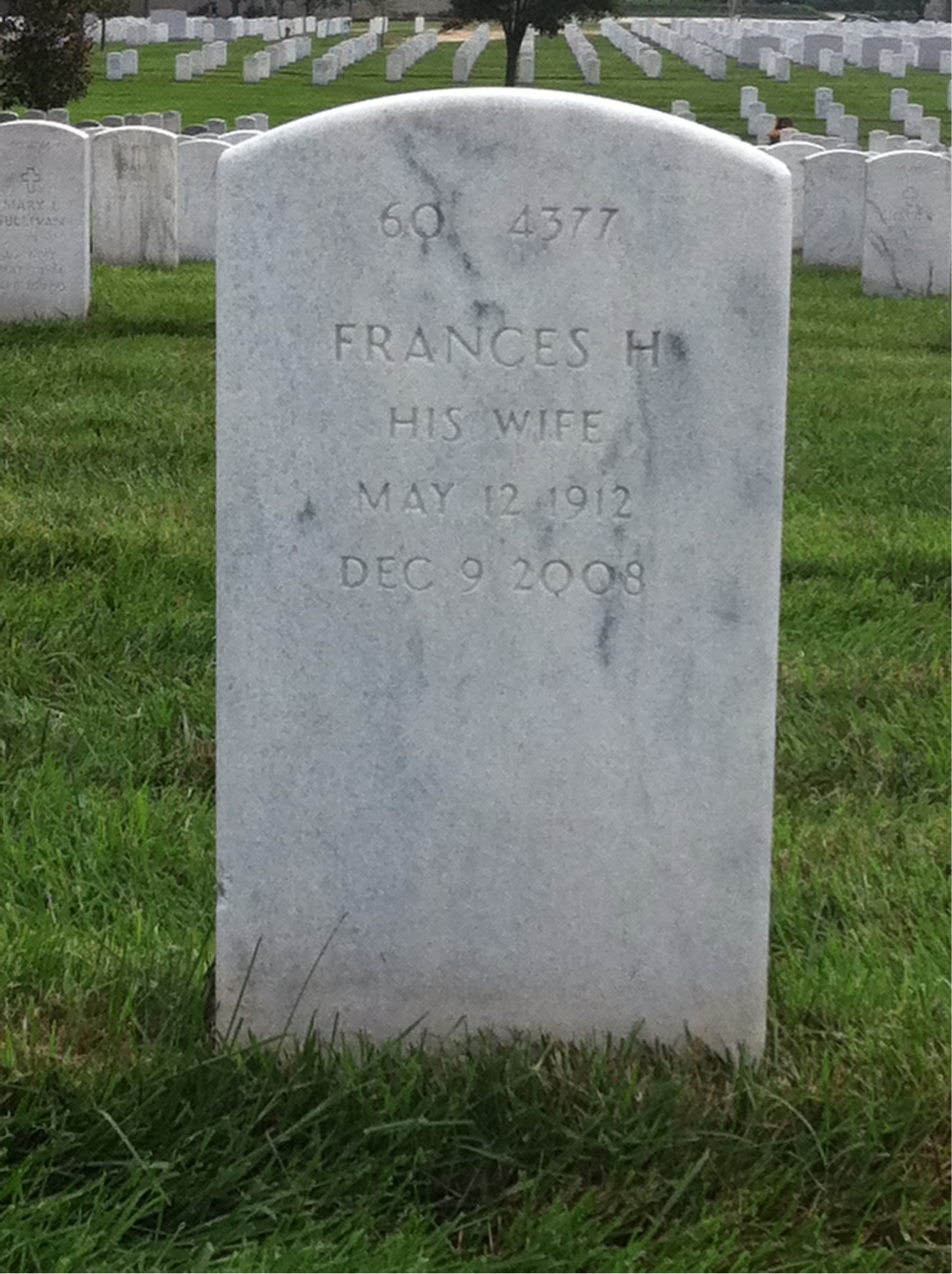 Back of headstone — Jack Mcgaraghan