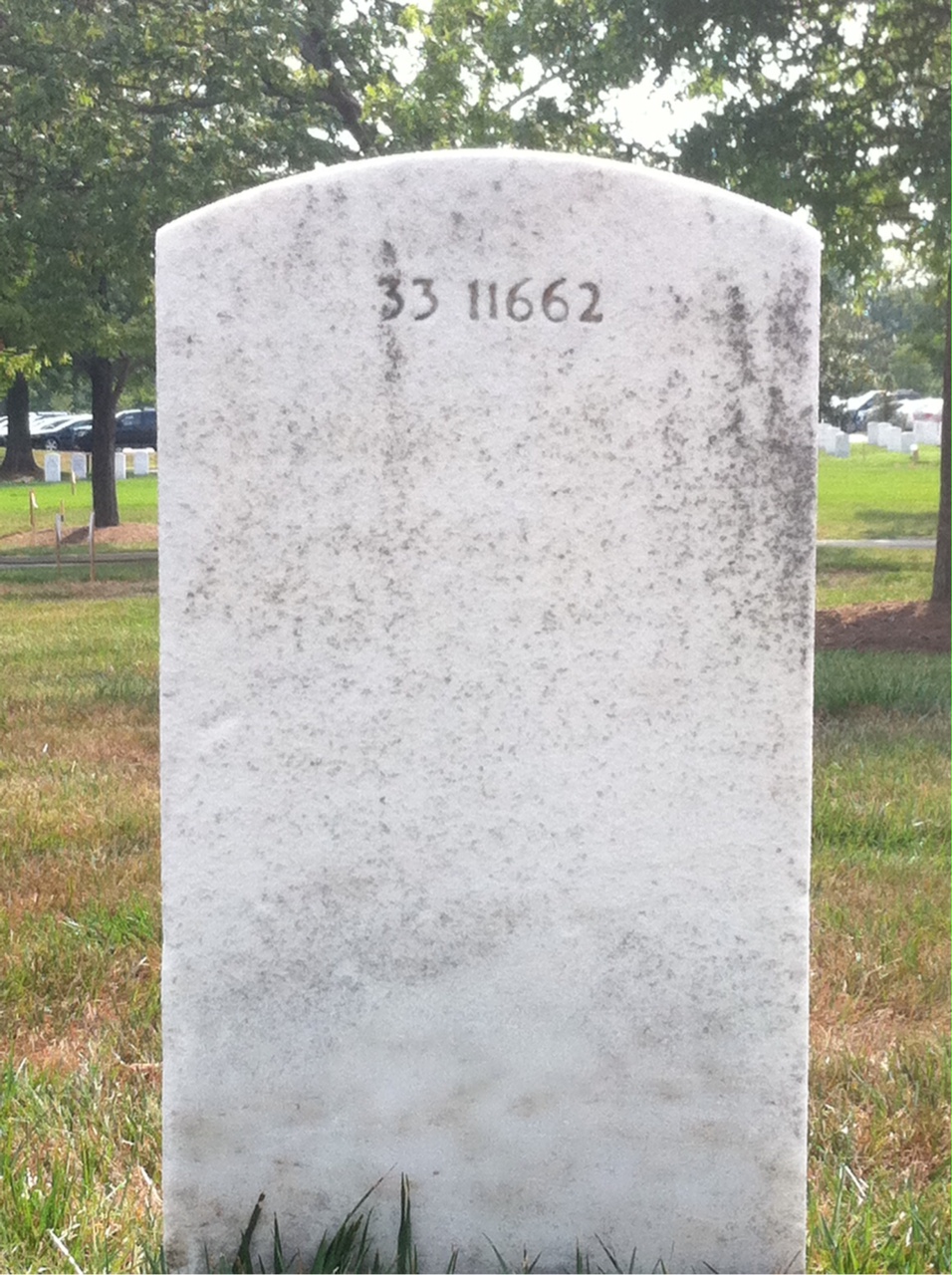 Back of headstone — William R Wheeler