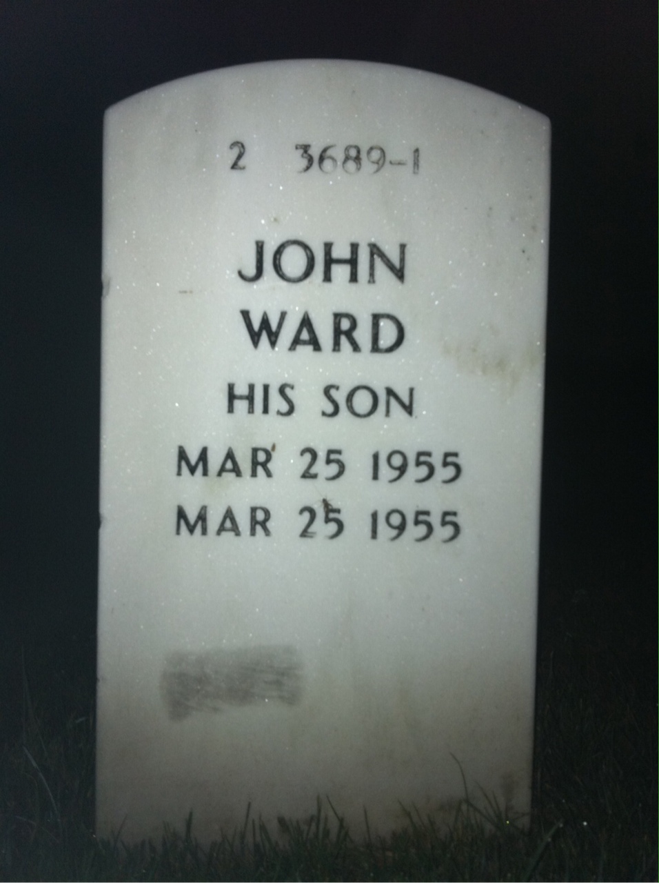 Back of headstone — Henry Duval