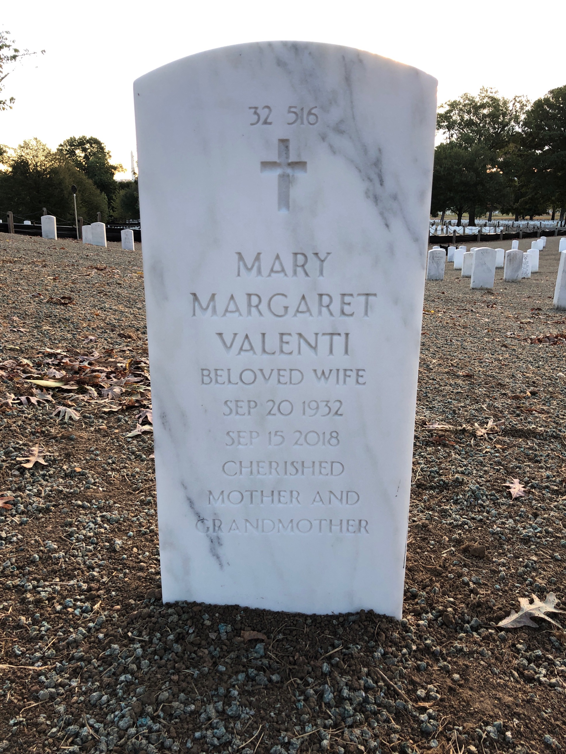 Back of headstone — Jack Valenti