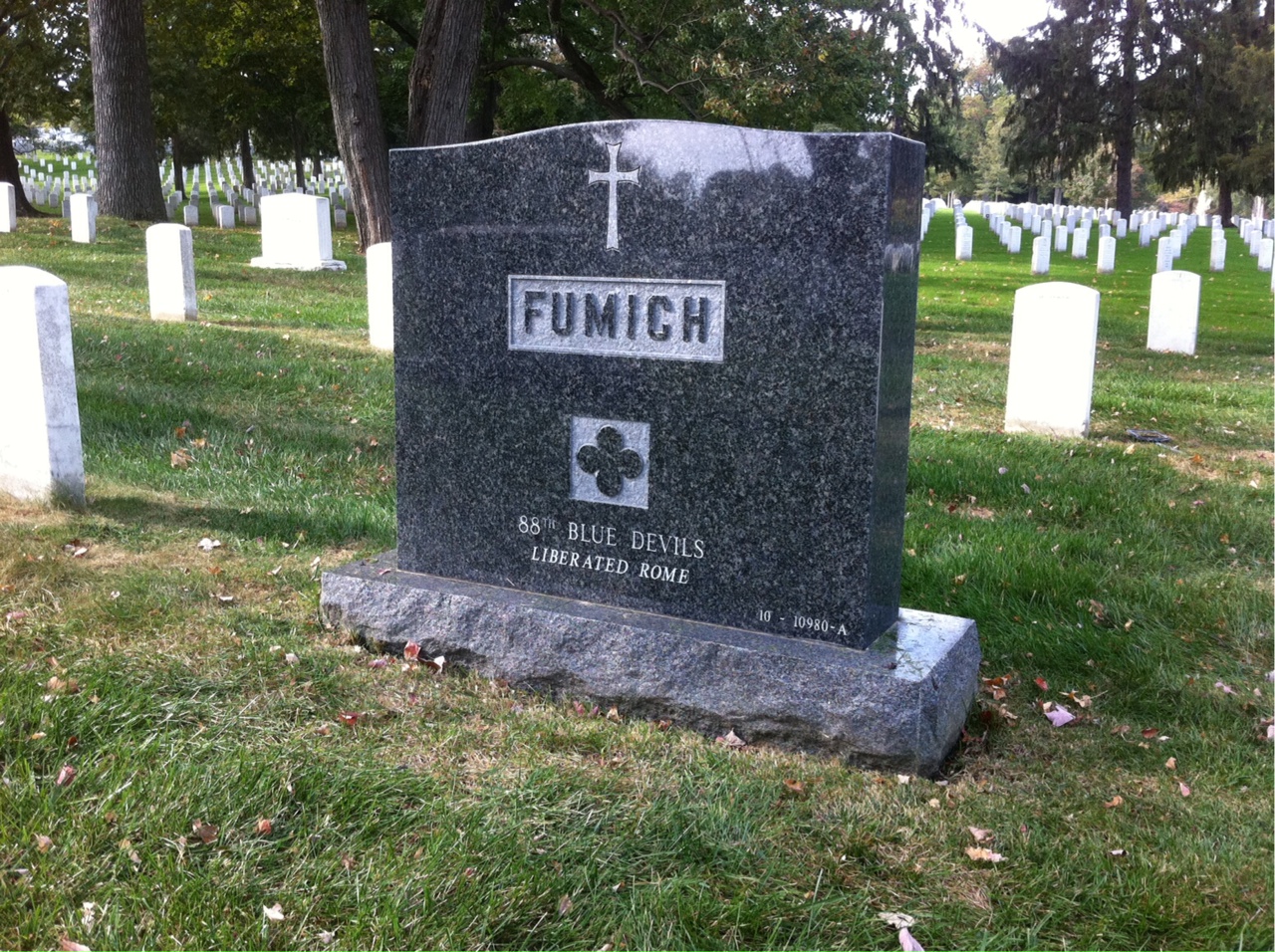 Back of headstone — George Fumich