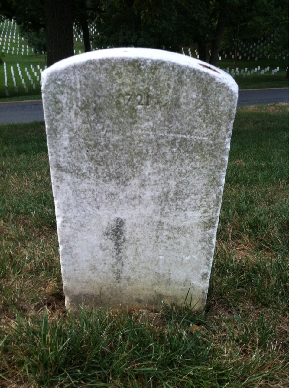 Back of headstone — Thomas Adams