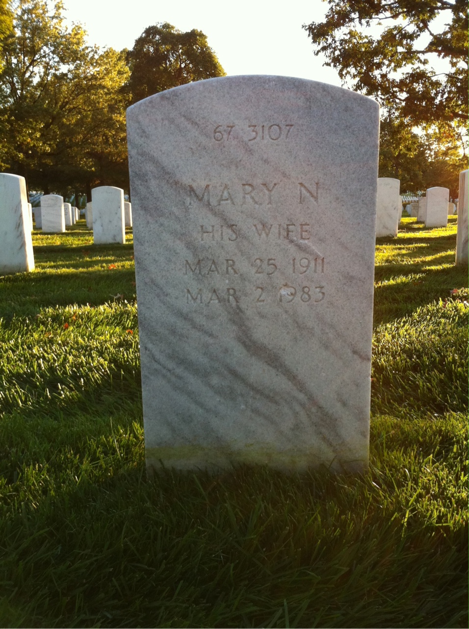 Back of headstone — Clinton Morton