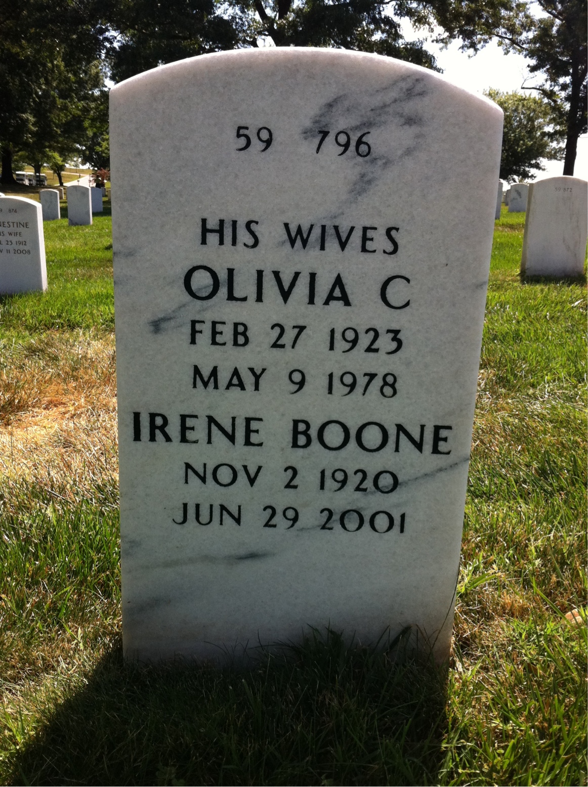 Back of headstone — Lawrence Andes