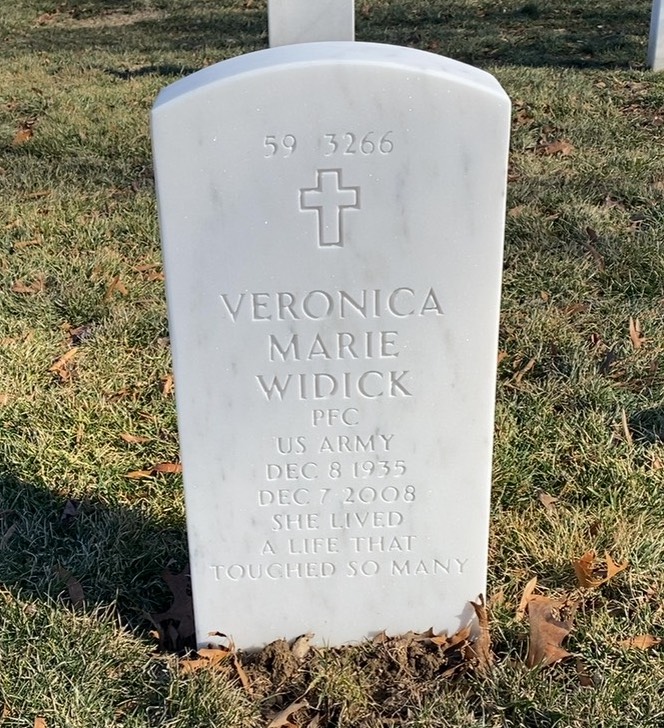 Back of headstone — James Widick
