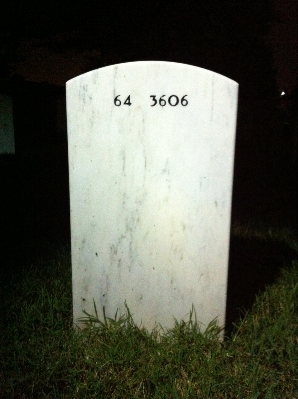 Back of headstone — James Caldwell