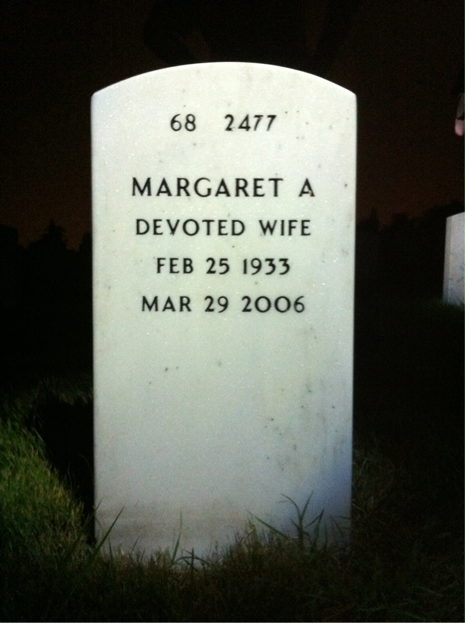 Back of headstone — John Thompson