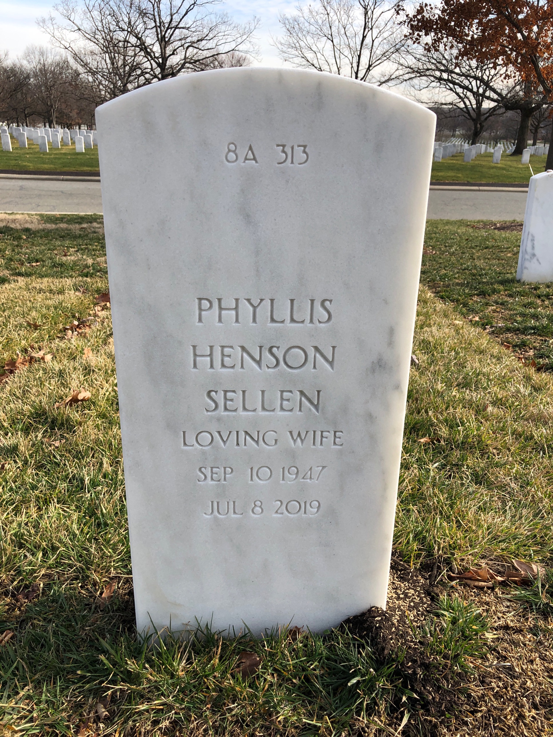 Back of headstone — William Bird Sellen